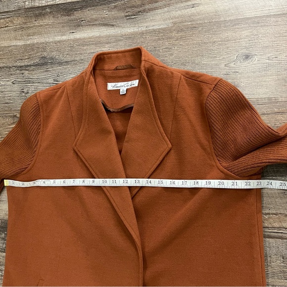 Kenneth Cole New York Rust Sweater Car Coat Sz XL Slit Pockets Snap Closure - Picture 6 of 15
